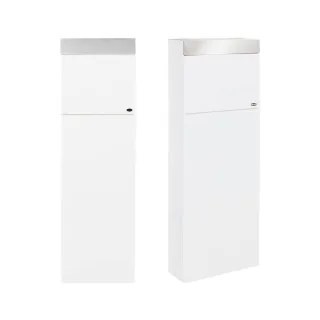 Briefkasten weiß, RENZ Liberty, Weiß, 375 x 1202 x 152 mm, freistehend, verzinkter Stahl mit Edelstahlklappe