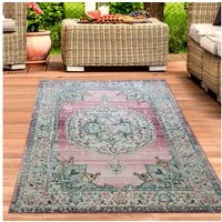 Carpetia Outdoorteppich In- und Outdoor, rechteckig, Höhe: 5 mm, mit orientalischem Vintage-Ornamentmuster