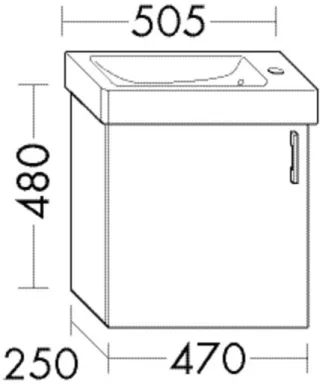 Burgbad Waschtischunterschrank zu Keramik-Waschtisch Sys30 PG4 Sana 480x470x250 Schilf Hochglanz, WX WXWT047LF3362