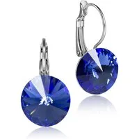 LUISIA® Paar Ohrhänger Silberne Ohrringe "Rivoli" mit 12 mm Kristallen von Swarovski® (2-tlg., inkl. Schmuckbox), Große Farbauswahl