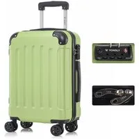 YONSLY Hartschalen-Trolley Premium Hartschalen-Reisekoffer Trolley Kabinenkoffer, 4 Rollen, TSA-Schloss, YKK-Reißverschluss, austauschbare Rollen & Griffe