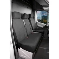 WALSER Autositzbezug Transporter Mercedes Sprinter, 1 Einzelsitzbezug vorne mit Ausnehmung Armlehne, 1 Doppelbankbezug vorne, 3 Kopfstützenbezüge, 7-tlg.