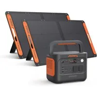 Jackery Solargenerator 1000 v2 Tragbare Powerstation mit 2x100W Solarpanel, 1070Wh LiFePO4 1500W AC/100W USB-C Ausgang 30400 mAh (12, 230 V), 1 Std. Schnellladung für Camping, Wohnmobil, Notfall