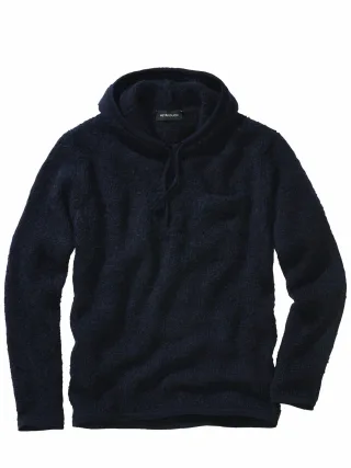 Mey & Edlich Herren Gegen-die-Regeln-Hoodie Blau 41 % Polyacryl, 32 % Alpaka, 18 % Wolle, 9 % Polyamid