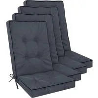 Aspero Sitzauflage 4 Premium Hochlehner Stuhlauflagen Alicante, Gepolsterte und wasserdichte Outdoor Auflage