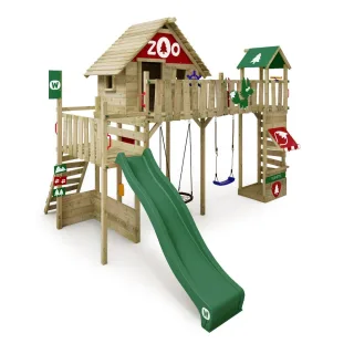 Stelzenhaus Smart Ranger mit Rutsche & Kletterwand - Spielturm für Abenteurer im Garten - Hochwertiger Kletterturm aus Holz für Kinder - Wickey