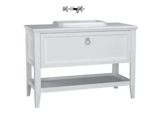 VitrA Valarte Set 118 cm Einbauwaschtisch + Waschtischunterschrank 1 Vollauszug Weiß Matt,62201 62201