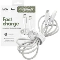 empower by PanzerGlass Racing 240W USB-C zu USB-C Kabel USB 2.0 2 m USB-Kabel, USB-C, (200 cm)