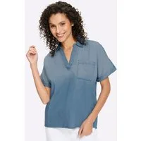 heine Klassische Bluse Jeansbluse Kurzarm