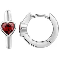 Firetti Paar Creolen Schmuck Geschenk Silber 925 Ohrschmuck Ohrringe Herz, mit Zirkonia (synth)