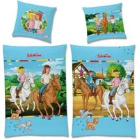BERONAGE Kinderbettwäsche Bibi und Tina Minky Bettwäsche Biber / Flanell, 100% Baumwolle, 2 teilig, 135x200 + 80x80 cm