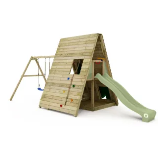 Tipi-Stelzenhaus Timber Peak mit Rutsche - Hochwertiger Spielturm für Kinder mit Plattform auf 120 cm Höhe und 50 cm Ebene - Massivholz - Wickey