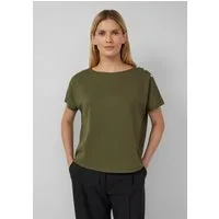 s.Oliver Kurzarmshirt T-Shirt Elastisches Jersey-Shirt mit dekorativer Knopfleiste