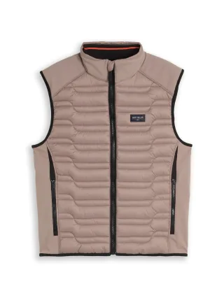 Tom Tailor - Hybrid Steppweste mit Stehkragen driftwood taupe - Gr. - XXL