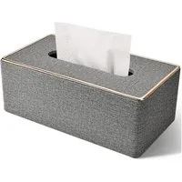 TUWENA Papiertuchbox Kosmetiktücherbox Taschentuchbox aus PU Leder, Kosmetiktücher Box, B×T×H: 25 × 13,3 × 9,5 cm für Büro, Zuhause, Auto, Badezimmer