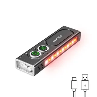 SMILING SHARK Multifunctional Type-C Rechargeable Flashlight With Green Beam Light UV Light and Side Lights Waterproof w