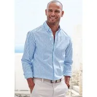 John Devin Langarmhemd Regular Fit Streifenhemd mit Button-down-Kragen, aus reiner Baumwolle