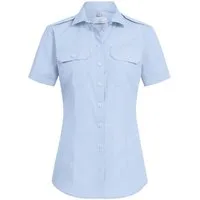 GREIFF Kurzarmbluse Greiff SIMPLE Damen Pilotbluse Kurzarm New-Kent Regular Hellblau