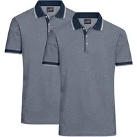 James & Nicholson Poloshirt Doppelpack Herren Poloshirt Baumwoll Pique in bicolor Optik JN704 (Doppelpack, 2er-Pack) mit Kontraststreifen