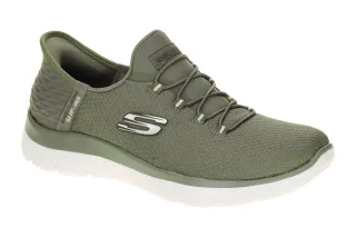 Skechers 150123 OLV Damen Sneaker olive Gr?n - Hand Free Slip Ins, Air Cooled...