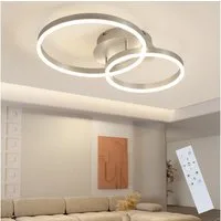 ZMH LED Deckenleuchte Dimmbar Schwarz/Gold Ringe Deckenlampe Modern 46/74W Wohnzimmer, Augenschutz, Einfache Installtion, LED fest integriert, 3000-6500K, Metall aus Acryl Schlafzimmerlampe mit Fernbedienung