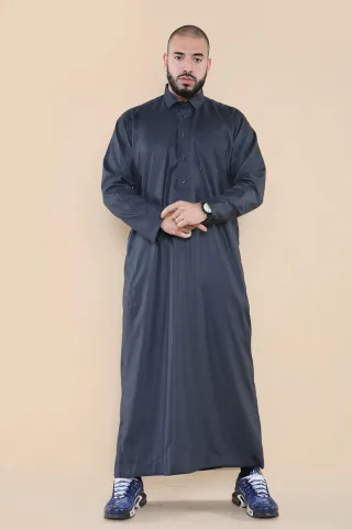 Herren Grau Thobe Jubba Saudi Ramadan Eid Islamischer Kaftan Kaudara Arabisch Jubbah