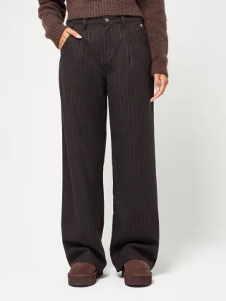GANG Damen Hosen 94SILVIA WIDE - wide fit Hose brown stripe