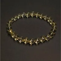 GOLDEN Armband Citrin Armband 6 mm – Brasilianischer Edelstein, Handgemacht