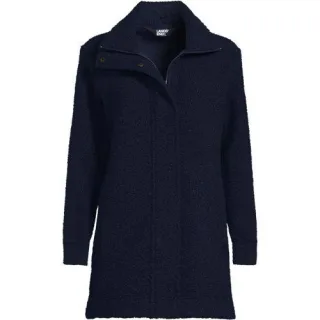 Bouclé-Jacke, Damen, size: regular, Blau, Polyester, by Lands' End