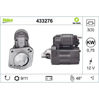 Valeo Anlasser 0,7 kW Fiat Seat 433276