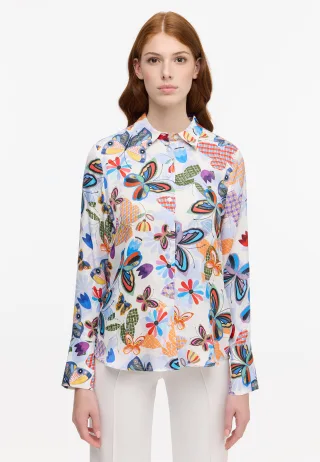 ETERNA - Bluse Viskose Langarm hellblau - Gr. - 44/Langarm