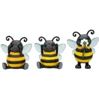 Figuren Shop GmbH Tierfigur Bienen Figuren Set – Nichts sehen hören sagen Statue 9,5cm Nemesis Now