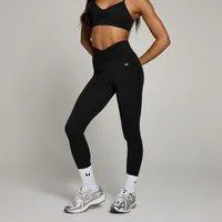 MP Damen Tempo Leggings mit geraffter Vorderseite – Schwarz - XS