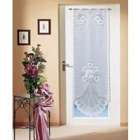 Weckbrodt Türvorhang Adria (1 St), Stangendurchzug, halbtransparent, Jacquard, Jacquard, strukturiert, halbtransparent, floral,gebogt, Gardine, Store