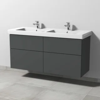 Sanipa 3way Waschtischunterbau zu Villeroy & Boch Subway 2.0 Waschtisch mit 4 Auszügen, Anthrazit-Ma SM61722