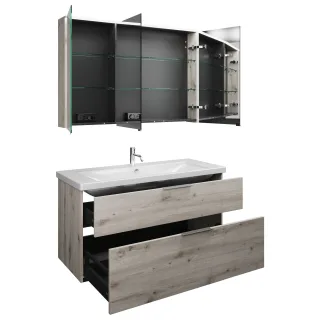 Burgbad SET Eqio Eiche Dekor Silber/Alpinweiss, SFAN123RF6015C0001 SFAN123RF6015C0001
