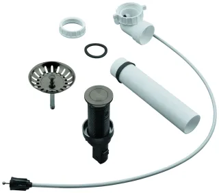 GROHE Zugstangen-Ablaufgarnitur 40986 Push-Exzenter f. Spülen hard graph. geb., 40986AL0 40986AL0