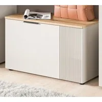 Inn.Furn Schuhbank Skid (Garderobenbank in Kaschmir Sand mit Eiche, 2-türig, 80 x 48 cm), mit viel Stauraum