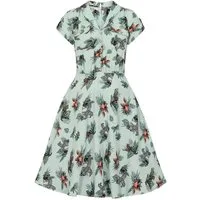 Hell Bunny A-Linien-Kleid Sofia Retro Vintage Swingkleid Rockabilly Palmen Tropisches Muster Relaxed Fit