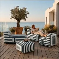 Muffo Gartenlounge-Set SOFT SET 3, (Set), mit Schaumstoffgranulat-Füllung, wasserabweisend, UV-beständig