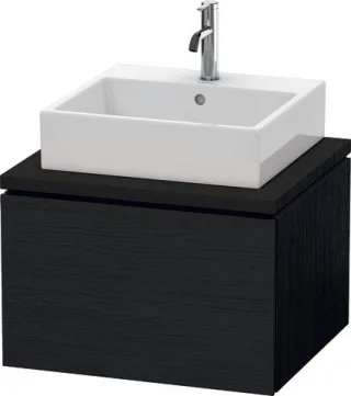Duravit L-Cube Konsolenwaschtischunterbau wandhängend Eiche Schwarz Matt 620x547x400 mm - LC58100161 LC581001616
