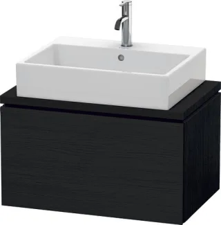 Duravit L-Cube Konsolenwaschtischunterbau wandhängend Eiche Schwarz Matt 720x477x400 mm - LC58010161 LC580101616