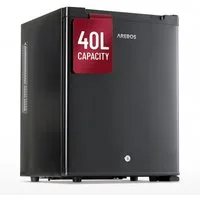 Arebos Getränkekühlschrank AR-HE-MKS40, 55,9 cm hoch, 42 cm breit, 3-Stufen Thermostat, Türanschlag wechselbar, Glasablagen, 2 Türfächer
