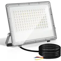 Clanmacy Flutlichtstrahler LED Flutlichtstrahler 100W Außenbeleuchtung Floodlight LED, Außenstrahler, Kaltweiß