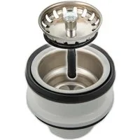 tecuro Siphon Spülen-Siebkorbventil Ø 70 mm (1 1/2 Zoll) x Abgang unten 1 1/2 Zoll