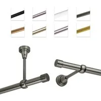 MDEKOR Gardinenstange Vorhangstange 19mm, 1-läufig, kürzbar, 1-läufig Wand oder Deckenmontage, 120 cm Antik Stahl