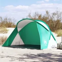 furnicato Strandmuschel Strandzelt Pop-Up 225/190 x 158 x 115 cm Meergrün, Leichter Sonnenpavillon mit PU-Beschichtung und inkl. Tragetasche