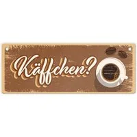 speecheese Metallschild Metallschild L in 10 5x28cm mit trendigen Kaffee Motiven Käffchen?