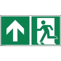 Soennecken Hinweisschild Hinweisschild Notausgang geradeaus ISO 7010 300x150mm PVC