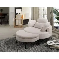 OTTO home Loveseat Riko Sessel, B: 110 cm, Sitzhöhe: 44 cm, XXL- Sessel, mit Stauraumhocker, Rückenstütze & 4 Zierkissen